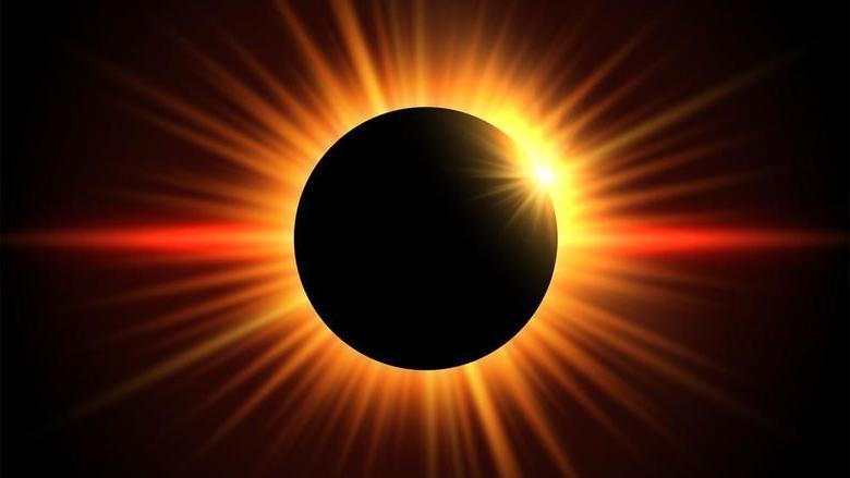 A graphic representing a solar eclipse